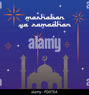 Ramadan kareem tema 2018 illustrazione grafica del modello di progettazione Illustrazione Vettoriale