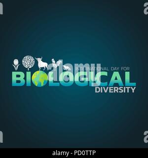 Giornata internazionale per la diversità biologica icona logo design, illustrazione vettoriale Illustrazione Vettoriale