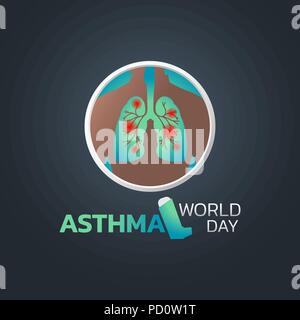 World Asthma Day Icona design, illustrazione vettoriale Illustrazione Vettoriale