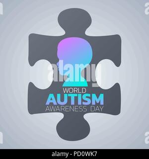 Concetto creativo illustrazione vettoriale per mondo autismo giornata di sensibilizzazione. Illustrazione Vettoriale Illustrazione Vettoriale