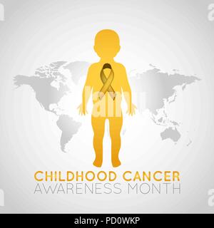 Cancro infantile Awareness Month vettore icona logo illustrazione Illustrazione Vettoriale