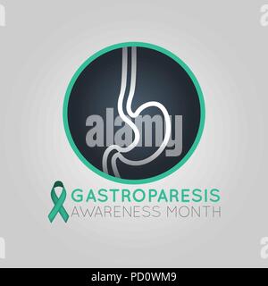 Gastroparesi Awareness Month vettore icona logo illustrazione Illustrazione Vettoriale