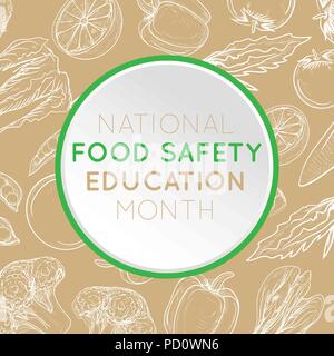 Nazionale per la sicurezza alimentare l'istruzione mese vettore icona logo illustrazione Illustrazione Vettoriale
