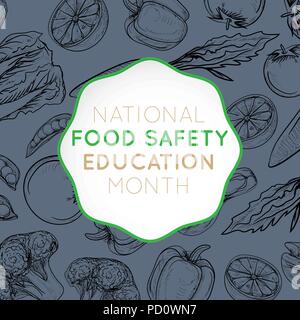 Nazionale per la sicurezza alimentare l'istruzione mese vettore icona logo illustrazione Illustrazione Vettoriale