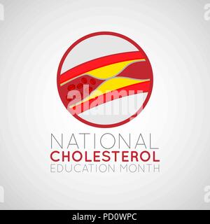 Nazionale di Educazione di colesterolo mese vettore icona logo illustrazione Illustrazione Vettoriale