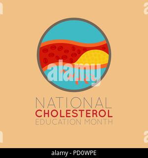 Nazionale di Educazione di colesterolo mese vettore icona logo illustrazione Illustrazione Vettoriale