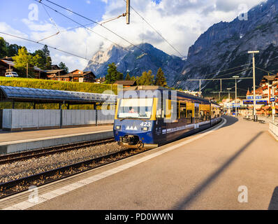 Berner Oberland Bahn (Oberland Bernese ferroviario) stazione di Interlaken Ost in Grindelwald stazione, Oberland bernese, Svizzera Foto Stock