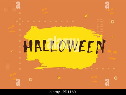 Vettore scheda Halloween con decoro. Happy Halloween flyer. Modello per la progettazione di vacanza. Illustrazione Vettoriale