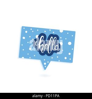 Ciao lettering con discorso bolla isolata. Ciao Citazione per banner, poster, social media network. Illustrazione Vettoriale. Illustrazione Vettoriale