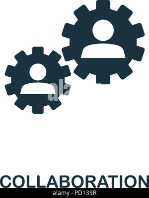 Collaborazione icona creativi. Elemento di semplice illustrazione. Il concetto di collaborazione simbolo dal design morbido di raccolta delle competenze. Possono essere utilizzati per la telefonia mobile e Illustrazione Vettoriale