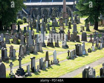 Cimitero situato vicino al Castello di Stirling, Scozia. Foto Stock