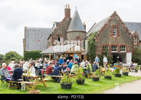 Frutti di mare Skipness cabina, Skipness Castle station wagon, da Tarbert, Argyll, Scozia - parte del sentiero di frutti di mare della costa ovest della Scozia Foto Stock