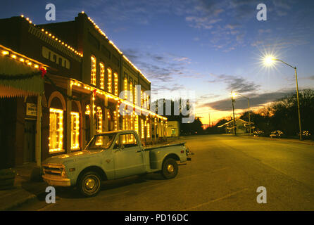 Luci di Natale nelle pianure, Georgia--Home per la trentanovesima U.S. Il presidente Jimmy Carter Foto Stock