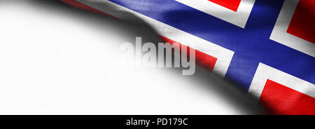 Norvegia sventola bandiera su sfondo bianco Foto Stock