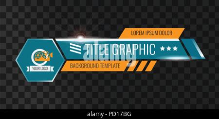 Titolo video titolo o il terzo inferiore modello. Esclusivo design di banner per il video Illustrazione Vettoriale