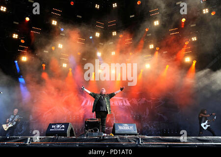 Wacken, Deutschland. 02Aug, 2018. Udo Dirkschneider live presso la ventinovesima Wacken Open Air Festival - W: O: UN 2018. Wacken, 02.08.2018 | Utilizzo di credito in tutto il mondo: dpa/Alamy Live News Foto Stock