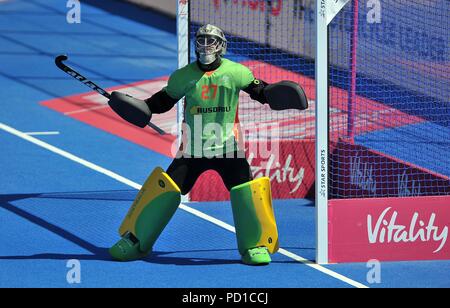 Londra, Regno Unito. 05 Ago, 2018. Rachael Lynch (AUS, portiere). Australia V SPAGNA. Match 35. Medaglia di bronzo corrispondono. Womens Hockey World Cup 2018. Lee Valley hockey center. Queen Elizabeth Olympic Park. Stratford. Londra. Regno Unito. 05/08/2018. Credito: Sport In immagini/Alamy Live News Foto Stock