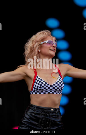 Brighton, Regno Unito. Il 4 agosto 2018. La Comunità Pride Parade fanno la loro strada dal lungomare a Preston Park, durante l annuale di Brighton e Hove Pride evento. Il 4° agosto 2018. In Preston Park, attivista LGBT Peter Tatchell ha tenuto un discorso in relazione all'evento e diversi artisti tra i quali Pixie Lott, eseguita sul palco principale in Preston Park Credit: Matt Duckett/IMAGESLIVE/ZUMA filo/Alamy Live News Foto Stock