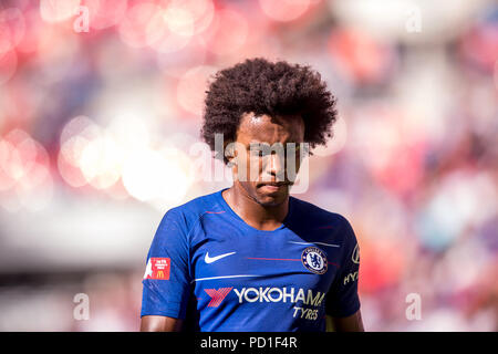 Londra, Regno Unito. 05 Ago, 2018. Willian del Chelsea durante il 2018 fa scudo della Comunità match tra Chelsea e Manchester City allo Stadio di Wembley a Londra, Inghilterra il 5 agosto 2018. Credito: THX Immagini/Alamy Live News Foto Stock