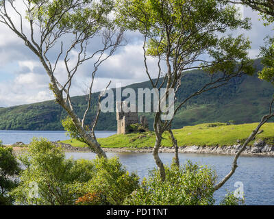 Ardvreck Castle e Loch Assynt, Scozia Foto Stock