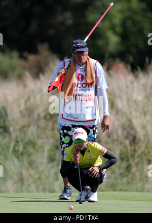 Thailandia del Pornanong Phatlum durante il giorno quattro di Ricoh donna British Open al Royal Lytham & St Annes Golf Club. Stampa foto di associazione. Picture Data: domenica 5 agosto 2018. Vedere PA storia golf femminile. Foto di credito dovrebbe leggere: Richard Venditori/filo PA. Restrizioni: solo uso editoriale. Uso non commerciale. Foto Stock