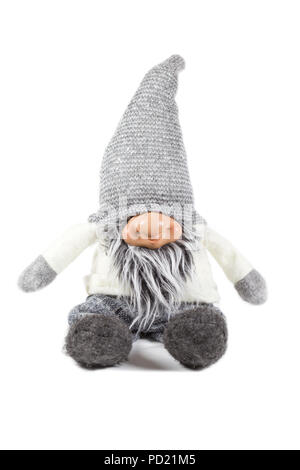 Udienza Scandinavian gnome isolato su sfondo bianco Foto Stock