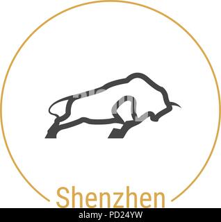 Shenzhen, Cina vettore Icona di linea Illustrazione Vettoriale