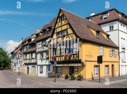 Quai de la Poissonnerie, pescivendolo distretto, Colmar, Francia Foto Stock