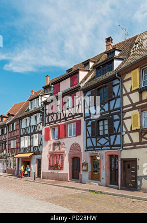 Rue de la Poissonnerie in pescivendoli' distretto di Colmar, Francia Foto Stock