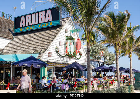 Florida Lauderdale by the Sea Water, Aruba Beach Cafe, ristorante ristoranti cibo mangiare fuori caffè caffè bistrot, cibo, mangiare fuori, servizio, mangiare Foto Stock