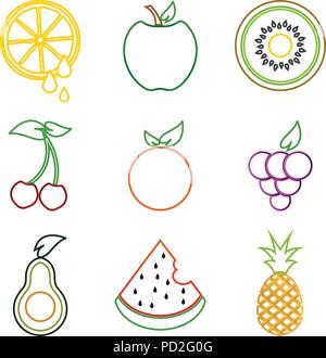 Profilo di frutta icona logo design modello eps vettoriali10 Illustrazione Vettoriale