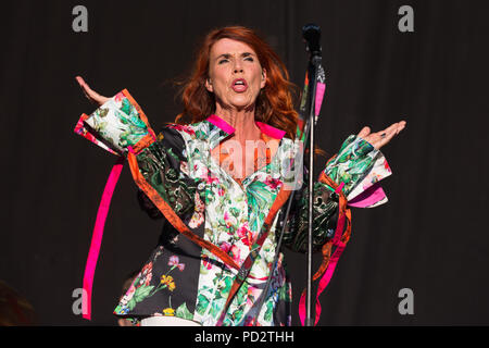 Norvegia, Fredrikstad - Luglio 27, 2018. Il danese cantante e cantautore Hanne Boel esegue un concerto dal vivo durante il festival norvegese Månefestivalen 2018 in Fredrikstad. (Photo credit: Gonzales foto - Per-Otto Oppi). Foto Stock