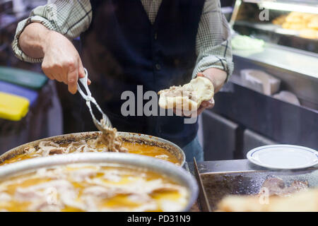 Bifana, Lisbona, Portogallo - ristorante Beira Gare Foto Stock