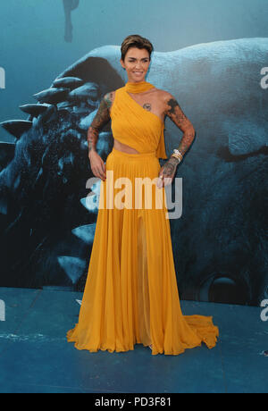 Hollywood, CALIFORNIA, Stati Uniti. 6 agosto 2018. 6 agosto 2018 - Hollywood, California - Ruby Rose. Warner Bros Pictures and Gravity Pictures' Premiere di ''The Meg'' tenutasi al TCL Chinese Theatre IMAX. Foto: Faye Sadou/Admedia Foto Stock