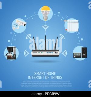 Smart Home e Internet delle cose Illustrazione Vettoriale