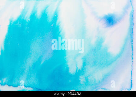 Colore blu astratta pittura ad acquerello su carta texture di sfondo Foto Stock