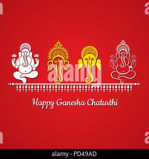 Felice ganesh chaturthi festival sfondo vettore di stock Illustrazione Vettoriale