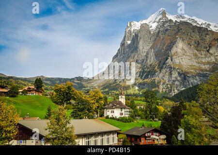 L'Eiger come visto da Grindelwald Foto Stock