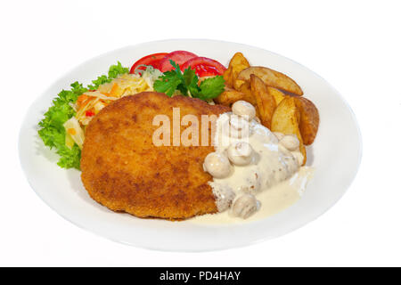 Molto grande pizza, hamburger, patty, secondo corso nel ristorante, fast food, cibo cibo sano Foto Stock