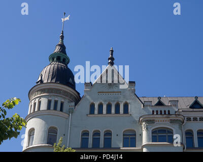 Architettura, specialmente con il giro del secolo di edifici Art Nouveau sono prominenti in molte parti della capitale finlandese di Helsinki Foto Stock