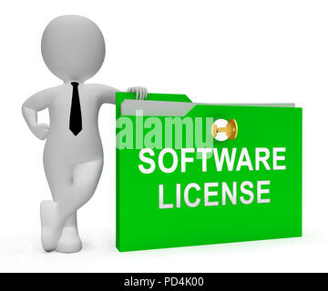 Licenza software applicazione certificata codice 3D Rendering significa applicazione programma accordo certificato Foto Stock