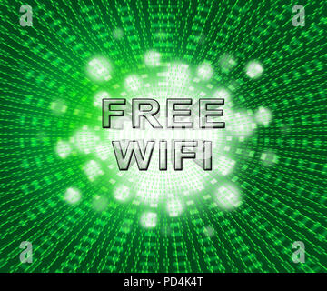 Free Logo Wifi Hotspot Surf 2d illustrazione mostra pubblica di servizi Online Accesso Wireless per Cyber Comunicazione e Navigazione Foto Stock