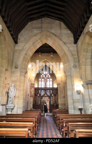 Interno di Pugin la storica St Augustine's Chiesa e Santuario di Ramsgate, sull'isola di Thanet, nel Kent, Regno Unito Foto Stock