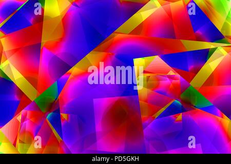 Molto luminosa e satura i colori dell'arcobaleno in un modello casuale o forme Foto Stock