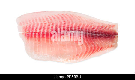 Filetto di Tilapia isolati su sfondo bianco Foto Stock