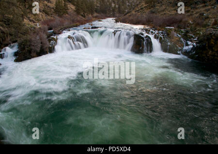 Steelhead Falls, Steelhead cade Wilderness Area Studio, Deschutes selvatica e Scenic River, quartiere Prineville Bureau of Land Management, Oregon Foto Stock