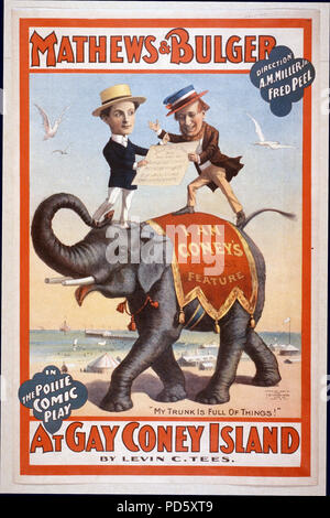 Mathews & Bulger nel gentile commedia comica, presso gay Coney Island da Levin C. Tees. ca. 1896 Foto Stock