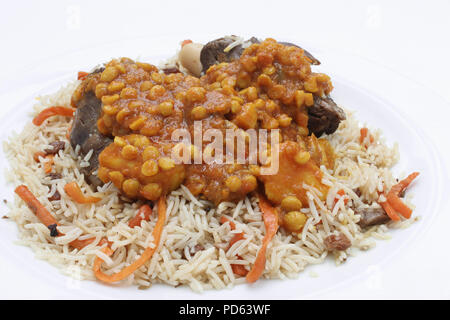 Agnello placcato in pasto principale Foto Stock