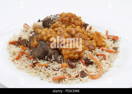 Agnello placcato in pasto principale Foto Stock