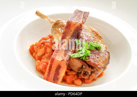 Anatra placcato in pasto principale Foto Stock